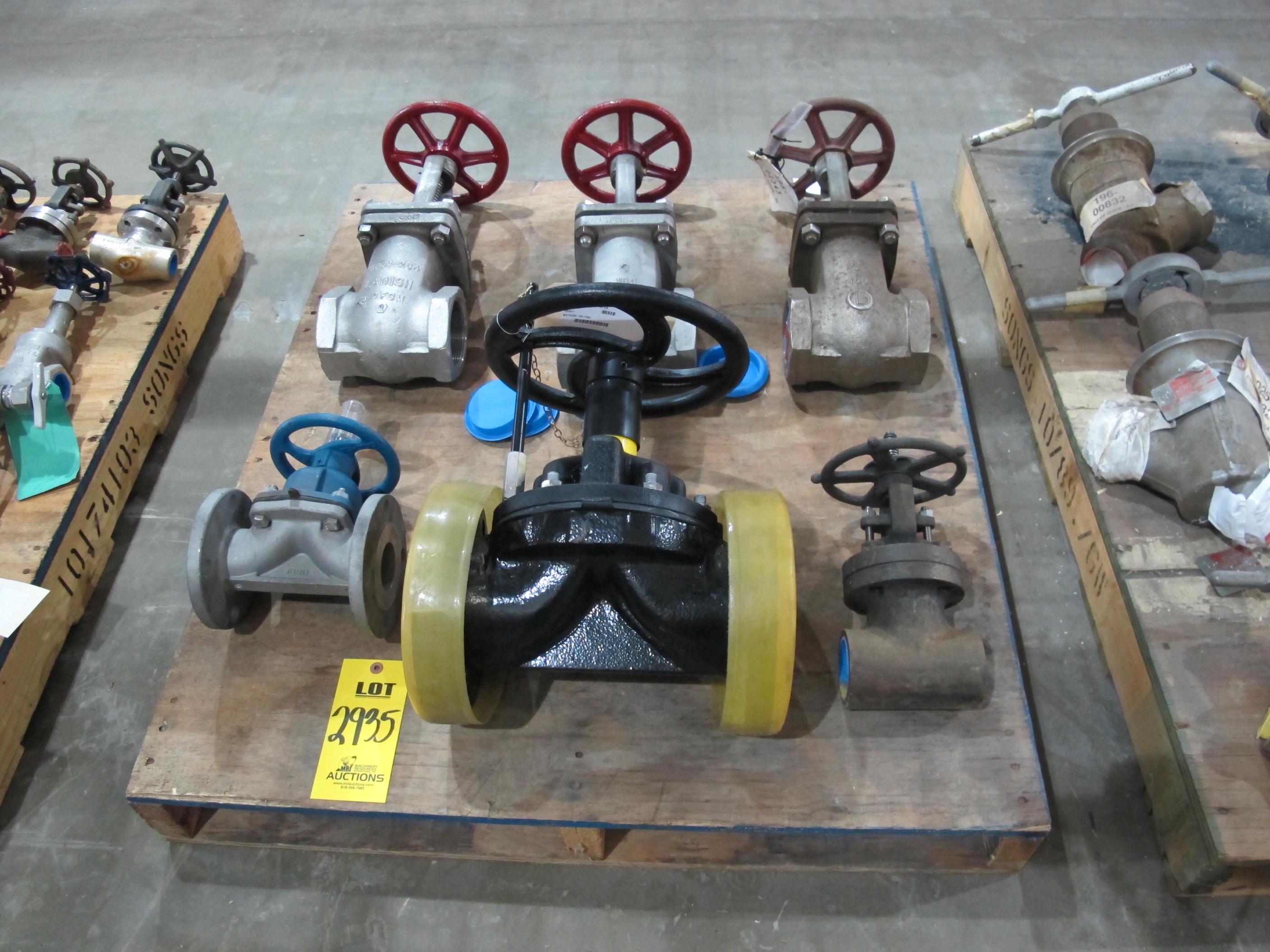 LOT PALLET W/ (6) ASSORTED VALVES (W-51) LOADING & HANDLING FEE $15-